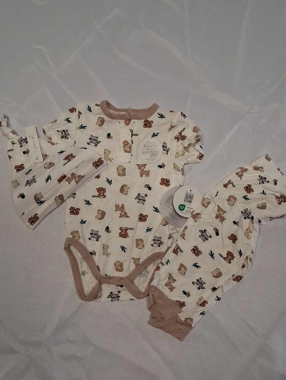 NWT Milkberry Neutral Animal Print Baby 3-Piece Set
